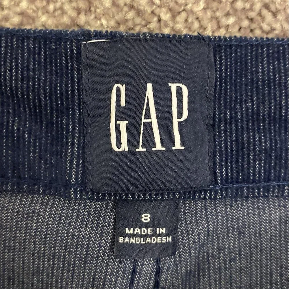 GAP Women's Corduroy Shorts 4 inch Blue Raw Edge Hem Cut Off Size 8 - NWT $49.95